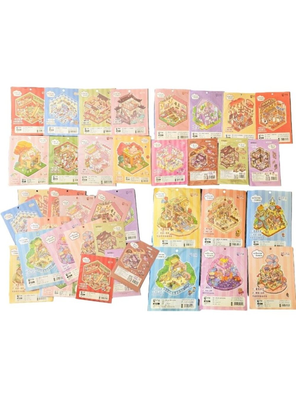 22pc 3D Sticker Scene Book Kawaii Scrapbook Lot